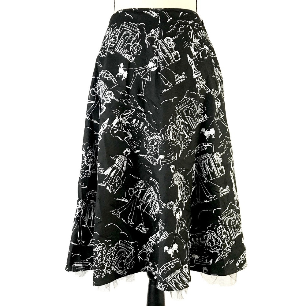 Luly K Parisian Tulle Trim Black & White Skirt​​